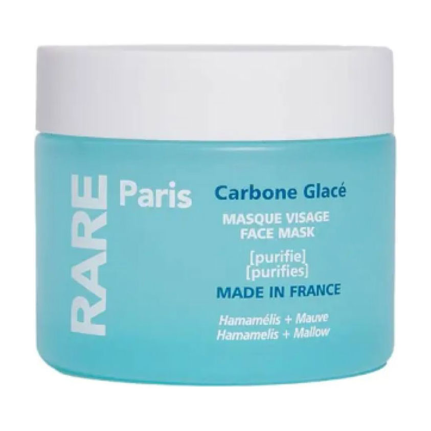 Очищувальна маска для обличчя RARE Paris Carbone Glace Face Mask з гамамелісом та екстрактом мальви, 80 мл